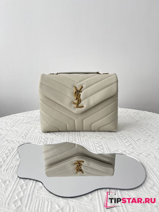 YSL Small Loulou In Quilted Leather 494699 Blanc Vintage Size 23x9x18 cm - 1