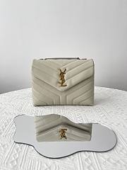 YSL Small Loulou In Quilted Leather 494699 Blanc Vintage Size 23x9x18 cm - 1