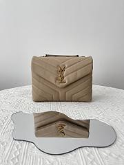 YSL Small Loulou In Quilted Leather 494699 Greyish Brown Size 23x9x18 cm - 1