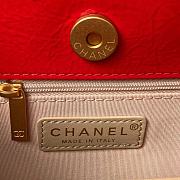Chanel Hobo Handbag Shiny Crumpled Calfskin Red AS4322 Size 21.5 × 22.5 × 7 cm - 2
