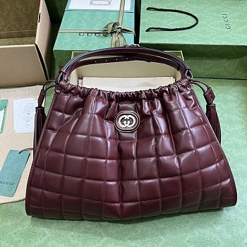 Gucci Deco Medium Tote Bag Dark Red 746210 Size 43x28x8 cm