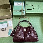 Gucci Deco Medium Tote Bag Dark Red 746210 Size 43x28x8 cm - 2