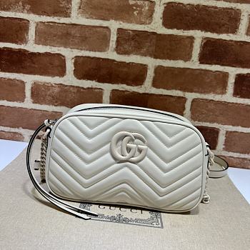 Gucci GG Marmont Matelassé Shoulder Bag 447632 White Size 24x13x7cm
