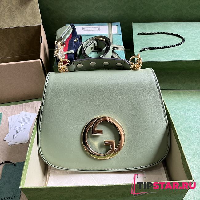 Gucci Blondie Top Handle Bag Light Green 721172 Size 29*22*7cm - 1