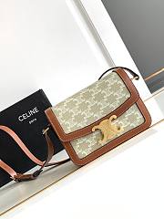 Celine Teen Triomphe Bag In Triomphe Canvas And Calfskin Size 18.5 X 13.5 X 7 CM - 1