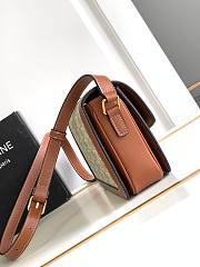 Celine Teen Triomphe Bag In Triomphe Canvas And Calfskin Size 18.5 X 13.5 X 7 CM - 5