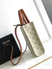 Celine Mini Vertical Cabas In Triomphe Canvas And Calfskin Size 17 X 20.5 X 6 CM - 4