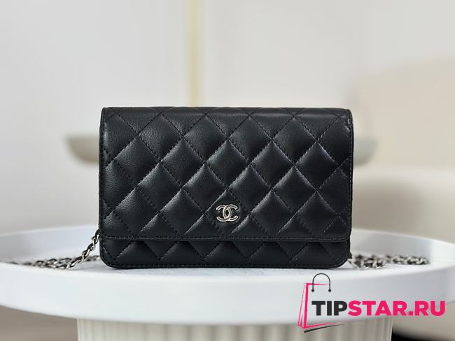 Chanel Classic Wallet On Chain AP0250 Lambskin Black Size 12.3 × 19.2 × 3.5 cm - 1