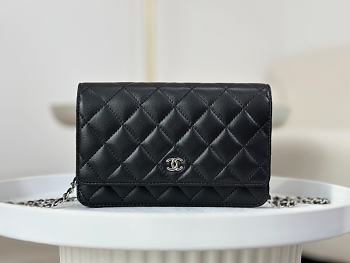 Chanel Classic Wallet On Chain AP0250 Lambskin Black Size 12.3 × 19.2 × 3.5 cm