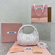 Miumiu Wander Matelassé Nappa Leather Hobo Mini-bag White Size 14x17.5x5.5 cm - 1