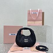 Miumiu Wander Matelassé Nappa Leather Hobo Mini-bag Black Size 14x17.5x5.5 cm - 1