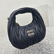 Miumiu Wander Matelassé Nappa Leather Hobo Mini-bag Black Size 14x17.5x5.5 cm - 3