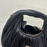 Miumiu Wander Matelassé Nappa Leather Hobo Mini-bag Black Size 14x17.5x5.5 cm - 5