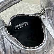 Miumiu Wander Matelassé Nappa Leather Hobo Mini-bag Silver Size 14x17.5x5.5 cm - 2