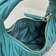 Miumiu Wander Matelassé Nappa Leather Mini Hobo Bag Peacock Blue Size 20x17x6 cm - 4