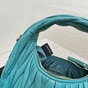 Miumiu Wander Matelassé Nappa Leather Mini Hobo Bag Peacock Blue Size 20x17x6 cm - 2