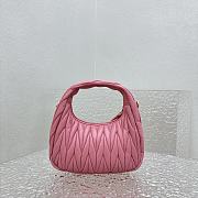 Miumiu Wander Matelassé Nappa Leather Mini Hobo Bag Pink Size 20x17x6 cm - 4