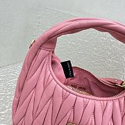 Miumiu Wander Matelassé Nappa Leather Mini Hobo Bag Pink Size 20x17x6 cm - 3