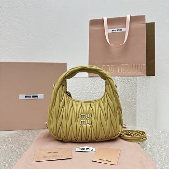 Miumiu Wander Matelassé Nappa Leather Mini Hobo Bag Pineapple Size 20x17x6 cm