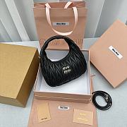 Miumiu Wander Matelassé Nappa Leather Mini Hobo Bag Black Size 20x17x6 cm - 1