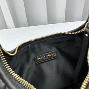 Miumiu Wander Matelassé Nappa Leather Mini Hobo Bag Black Size 20x17x6 cm - 3
