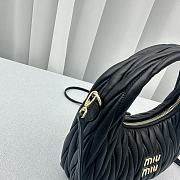 Miumiu Wander Matelassé Nappa Leather Mini Hobo Bag Black Size 20x17x6 cm - 2