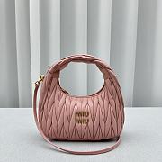 Miumiu Wander Matelassé Nappa Leather Mini Hobo Bag Light Pink Size 20x17x6 cm - 5