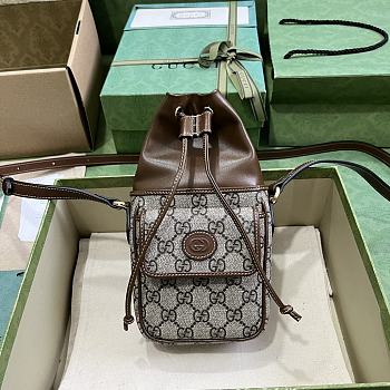 Gucci GG Mini Bucket Bag With Interlocking G Size 11.5 x 20 x 5.5cm