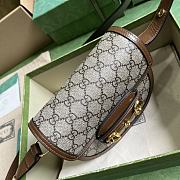 Gucci Horsenbit 1955 Mini Rounded Bag Beige And Ebony GG Size 18.5 x 17x 7.5 cm - 4
