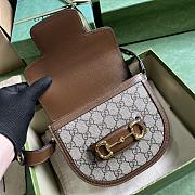 Gucci Horsenbit 1955 Mini Rounded Bag Beige And Ebony GG Size 18.5 x 17x 7.5 cm - 2