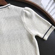 'Christian Dior' Short-Sleeved Sweater Ecru Cashmere and Wool Knit - 3