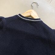 'Christian Dior' Short-Sleeved Sweater Navy Blue Cashmere and Wool Knit - 4