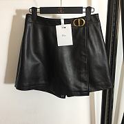 Dior Skort With 'CD' Buckle Black Lambskin - 1