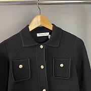 Dior Cropped Jacket Black Technical Virgin Wool Knit - 2