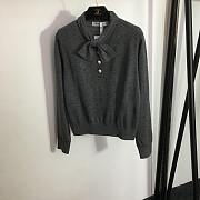 Dior Tied Collar Sweater Gray / Black - 1