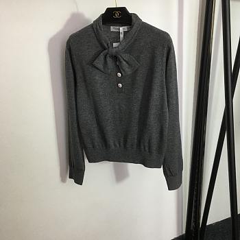Dior Tied Collar Sweater Gray / Black