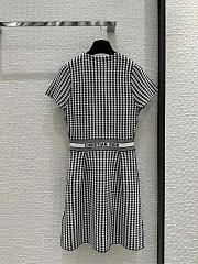 Dior Short Flared Dress Gray and Black Check'n'Dior Knit - 3