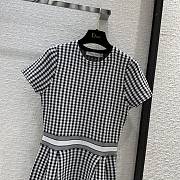 Dior Short Flared Dress Gray and Black Check'n'Dior Knit - 2