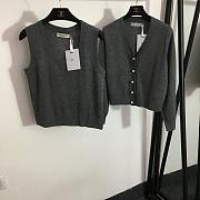 Dior Twin-Set Cashmere Knit Gray/Black - 1