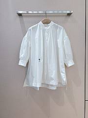 Dior Three-Quarter Sleeve White Cotton Poplin - 1