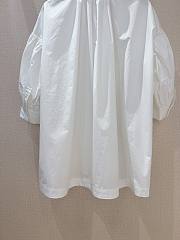 Dior Three-Quarter Sleeve White Cotton Poplin - 3