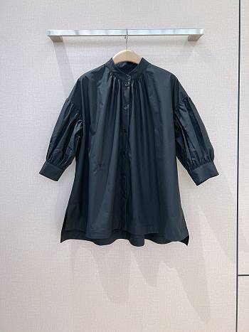 Dior Three-Quarter Sleeve Black Cotton Poplin