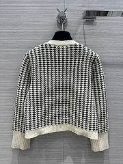 Dior Twin-Set Black and White Houndstooth Technical Cotton Knit - 5