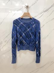 Dior Check'n'Dior Technical Mohair and Alpaca Knit Blue/Green/Brown - 4