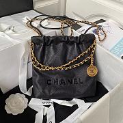 Chanel 22 Mini Handbag Shiny Grained Calfskin Black AS3980 Size 20 × 19 × 6 cm - 1