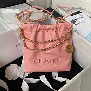 Chanel 22 Mini Handbag Shiny Grained Calfskin Pink AS3980 Size 20 × 19 × 6 cm - 1