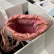 Chanel 22 Mini Handbag Shiny Grained Calfskin Pink AS3980 Size 20 × 19 × 6 cm - 3