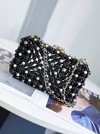 Chanel Evening Bag AS3771 Black & White Size 11×17×7 cm