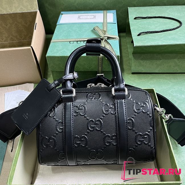 Gucci GG Embossed Mini Duffle Bag 725292 Black Size 22x15x12.5 cm - 1