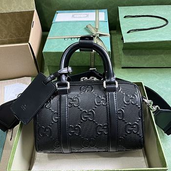 Gucci GG Embossed Mini Duffle Bag 725292 Black Size 22x15x12.5 cm